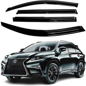 Fit for: Lexus RX350 RX450h 2010 2011 2012 2013 2014 2015-2mm Thick Tape-On Premium Wind Deflectors for Front and Rear Windows, Durable & Sleek Design, Set of 4