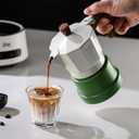 Bincoo Espresso Maker Stovetop,Camping Moka Pot 2 Cup/120ML,Stove Top Espresso Italian Coffee Maker,Easy to Use (White-green)