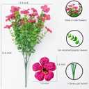 20 Bundles Artificial Flowers for Outdoors  UV Resistant Artificial Plants Outdoor, Faux Silk Eucalyptus and Colorful Daisy Greenery for Porch/Garden, Realistic Home Decor (Rose Red)