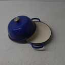 Enamelled Cast Iron Dutch Oven Pot  Dutch Oven For Sourdough Bread Baking  Cast Iron Bread Pot  Dark Blue, 6 Quarts, 22cm  by Nuovva