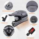 OUMURS Adult ATV Dirt Bike Helmet with Goggles Gloves & Mask Adjustable Sun Visor Motorcycle Adult Helmet Off-Road Motocross Downhill Moped MX for Unisex-Adult-Gray, XXL