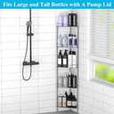 HuggieGems 5 Tier Floor Standing Corner Shower Caddy Organizer Shelf with Hooks, Bathroom Shelves Stand Rack, Dark Gray