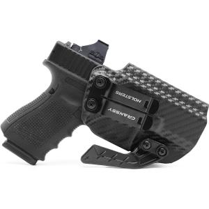 IWB KYDEX Holster with Claw [Better Concealment], Fits Glock 19 19X 17 44 45(Gen 1 2 3 4 5 6)/ Glock 23 32(Gen 3 4) Inside Waistband Carry | Adj. Cant | Optic Cut