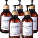Shampoo and Conditioner Dispenser, 5Pack Refillable Dispenser Bottles,16.9oz Pump Bottles, Amber Shampoo Containers for Shower