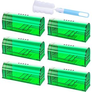 6 Pack Live Mouse Traps No Kill, Humane Mouse Traps Indoor for Home, Reusable Mice Trap Catcher for House & Outdoors (03-Green(6Pack))