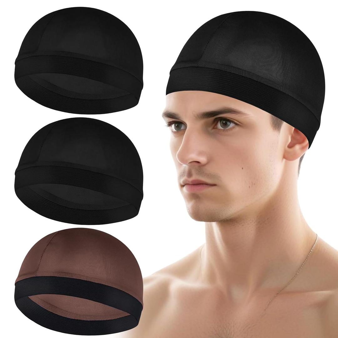 2Pcs Wave Cap Silky Satin Sleeping Shower Caps Soft Breathable Hair Wrap Hair Bonnet Elastic Band Caps for Sleep Unisex Beanie Cap Beanies Hats Shower for Men Women Athletes Hip-hop Lovers