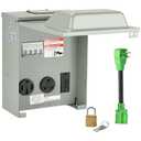 RVMATE RV Temporary Power Outlet Panel with Breaker, ETL Listed 20 30 50 Amp RV Receptacle, RV Electrical Outlet Panel for RV, Camper, Travel Trailer