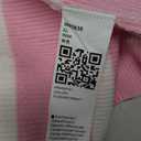Long Sleeve Striped Sweater Dress V Neck, Pink, XL