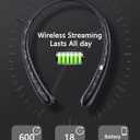 Bluetooth 5.3 Neckband Bluetooth Headphones, Sweat-Resistant Noise Canceling Stereo, Retractable Headphones for Music, Conference, Videos, Fitness, Travel, Online Classes