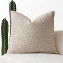 MIULEE Textured Boucle Throw Pillow Cover Neutral Accent Solid Eruo Sham Pillow Case Decorative Soft Pack of 1 Couch Cushion Chair Sofa Bedroom Livingroom Home Decor,24x24 Inch