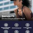 Bone Conduction Headphones, 2025 Upgrade Open-Ear Wireless Bluetooth Workout Headphones with Microphones, 8Hr Playtime, Waterproof Earphones for Sports, Running, Gym, Hiking, Cycling (Black)