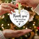 Gossby Gift for Teacher Women, Men - Thank You for Helping Me Grow Christmas Ornament - Appreciation, Thank You, for Teacher from Student - 2025 Xmas Tree Decor