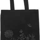 VWV-Whizzing Embroidery Canvas Tote Bag DIY Kit for Beginners, Complete with Pattern, Hoops, Color Threads, Tools & Detailed Instructions for Adults (13X15(in) Black-Bu)