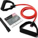 Resistance Bands with Handles, Single Resistance Bands, Exercise Bands with Handles, for Resistance Training, Physical Therapy, Home Workouts, Fitness, Pilates (Red-20lbs)