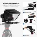 NEEWER Basics X12B Aluminum Alloy Teleprompter 12" for iPad Tablet DSLR Camera, Bluetooth, No Assembly, Remote & App Control, Compatible with iOS Android, Black, for Streaming