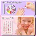 Kids Nail Polish Set for Girls, All in One Nail Art Kit with Nail Dryer/ Glitter Pen/ Nail Pen/ Pess On Nails/3D Nail Charms - Birthday and Christmas Gifts for Girls Ages 5-12
