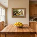 Vintage Gold Framed Canvas Wall Art, Country Kitchen Painting Picture Wall Decor, Lemon Kitchen Poster Print Artwork for Living Room Bedroom Kitchen Home Decoration 16x24in