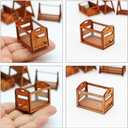 Yardwe Miniature Wooden Basket Dollhouse Accessories Hollow Wire Frame Storage Model 1.25 Inch for Dollhouse D Cor and Display