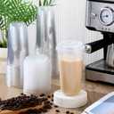 Baderke 50 Sets 20 oz Clear Plastic Cups with Lids,Sturdy Iced Coffee Cups with lids, Disposable Plastic Smoothie Cup for Cold Drinks (EXP 12/11/26)