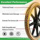 (2-Pack) 20" Flat Free Cart Wheels, 20x2 Solid Rubber Wheels for Rubbermaid Garden Carts, 3/4" & 5/8" Bearing, 2.5" Hub Length, Black