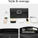 Rhinestone Handmade Evening Clutch Purses for Women, Formal Clutch Purse for Wedding, Party, Prom, Cocktail, Dinner (Black and Diamond Stripes)