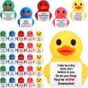 Gejoy 25 Pcs Mini Duck Figures Motivational Message Duck Gift Inspirational Animals Decorations for Graduation Birthdays Employee Gifts Dollhouse Decor