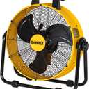 DEWALT DXF2042 Industrial Fan, 20 Inch High Velocity Fans with 3-Speed Adjustable Tilting Head, Drum Fan for Outdoor, House and Warehouse, Yellow