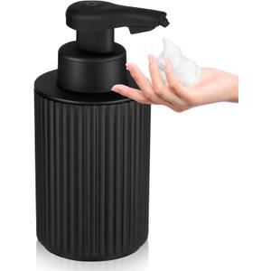 Automatic Soap Dispenser Foaming Touchless: 9oz Black Plastic - Rechargeable Electric Smart Auto Foam Soap Dispenser - Hand Dish Bathroom Kitchen