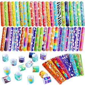 JOYIN 288 Pcs Slap Bracelets for Kids, Bulk Wristbands with Animals, Friendship, Heart, Galaxy, Party Favors, Classroom Prizes Birthday Exchanging Gifts, Goodie Bag Stuffers