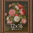 12x16 Antique Gold Bronze Picture Frame, Shatterproof Cover, 1 Pack