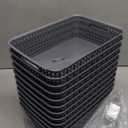11 Pack Plastic Storage Baskets, Small Baskets for Organizing, Plastic Storage Bins Wicker Pantry Organizer Bins Household Toys for Laundry Room, Bedrooms, Kitchens, Cabinets, Countertops