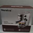Neretva Espresso Machine 20 Bar, Super Compact Espresso Maker Stainless Steel Professional Espresso Maker Machine with Power Steam & LED Display for Home Barista Latte and Cappuccino Maker-Beige