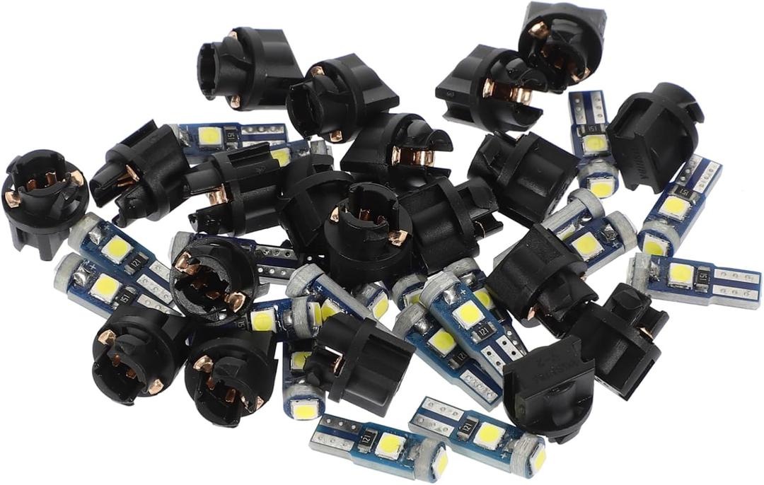 Unomor 20pcs Base Led Bulbs for Automotive Instrument Cluster Electric Wheelchair and Trailer Lighting Easy Installation High Brightness Material