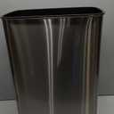 Ninestars Automatic Touchless Infrared Motion Sensor Can, 13 Gal 50L, Stainless Steel Base (Rectangular, Black Lid), Black Trim