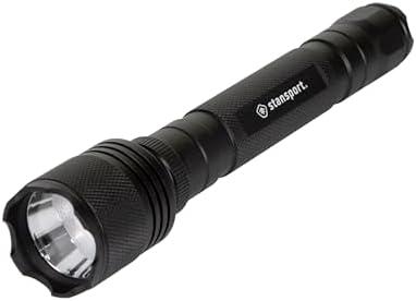Stansport Heavy-Duty Tactical Flashlight W/Batteries - Cree T6 Bulb - 500 Lm, Black, One Size, 102-500, Black