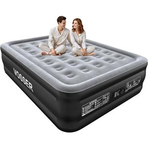 VOSSER Air Mattress Queen with Built in Pump,Updated Blow Up Mattress in 3 Mins,18'' Raised Self Inflatable Mattress,Portable Airbed for Home,Floor&Camping,Queen Size Air Matress for Adults,660LB Max