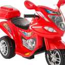 Rider Kids Motorcycle - 3-Wheel Electric Ride-On Car with Reverse, Sounds, Headlights - 6V Battery Motorbike for Ages 3 to 6 - Red