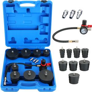 Turbo System Leakage Tester Kit | 12-Piece Turbo Boost Leak Tester with 4 Pairs of 1-3/8" to 3-1/2" Stepped Adapters, Turbo Pressure Leakage Tester for Cooling Emissions Exhaust Pipes