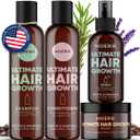 Moerie Shampoo and Conditioner Plus Hair Mask and Spray Mega Pack  The Ultimate Growth Care  For Longer, Thicker, Fuller Hair - Volumizing Products  Paraben & Silicone Free (Set of 4)