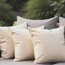 18" x 18" Throw Pillows with Inserts, Outdoor Waterproof Pillows, Square Decorative Pillows for Patio Furniture Garden Couch Sofa Home(Light Khaki, Set of 3)