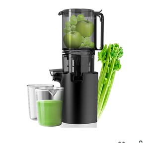 Cold Press Juicer, 5.4" Wide Feed Chute Juice Extractor Machine with 400W, High Juice Yield, Slow Masticating Juicer for Whole Vegetables & Fruits, Black