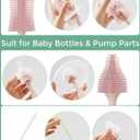 Momcozy Bottle Brush Kit with Push-Press Foam Design - Newborn Essentials Gift, Portable Cleaning Tool for Home & Travel, Baby Bottle Cleaner Brush for Breast Pumps & Nipples, Pink