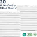 Bulk Case Pack of 16 Fitted Sheets - (16) Split King Size Fitted Sheets with Deep Pockets - Wholesale Bulk Bedding for Hotels, Spas & Airbnbs - Breathable, Cooling & Wrinkle Free - (Split King, White)