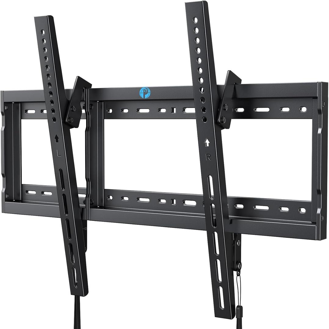 Pipishell Tilt TV Wall Mount Bracket Low Profile for Most 37-85 Inch LED LCD OLED Plasma Flat Curved TVs, Large Tilting Mount Fits 16"-24" Wood Studs Max VESA 600x400mm Holds up to 132lbs