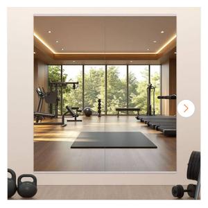 2 Pieces Rectangular Frameless HD Tempered Glass Wall Mounted Bathroom Vanity Gym Dance Yoga Mirror