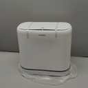 Bathroom Trash Can with Lid, Vacuum Adsorption Small Garbage Can 3.2 Gallon Press Top Lid Trash Bin with Legs Waterproof Waste Basket for Bathroom Bedroom Office Home RV (White)