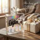 HTBIG Easter Decorations Home Decor Sign "Happy Easter" Bunny Egg Acrylic Ornament, Cute Spring Holiday Tabletop Decor Gifts