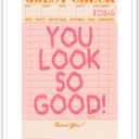 Liyark You Look So Good Pink And Orange Posters Trendy Retro Preppy Canvas Wall Art Funky Inspirational Positive Room Aesthetic Print Painting Maximalist Dorm Wall Decor 16x24in Unframed