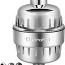 HOPOPRO 18-Stage Shower Head Filter, NBC News Recommended Brand, High Output Universal Shower Water Filter Hard Water Filter Water Softener Showerhead Filter Remove Chlorine for Better Skin & Hair (Chrome)
