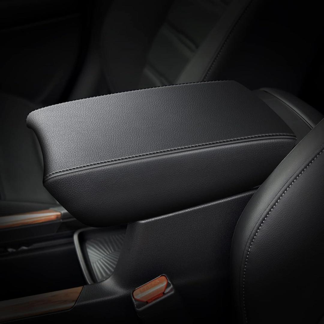 AOMSAZTO Automotive Center Console Cover for CRV Faux Leather Car Armrest Cover Seat Box Protector Custom Fit Compatible for 2017-2022 CRV Black